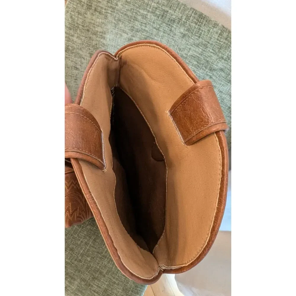 LeunDen Brown Cowboy Boots for Women, size 10